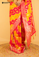Yellow & Pink Rangkaat Semi Silk Saree