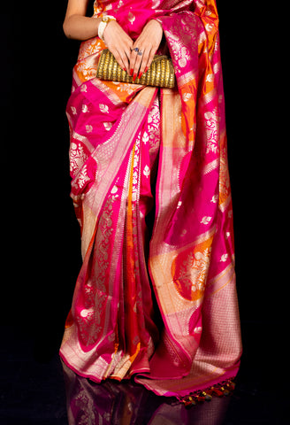 Magenta Pure Kataan Silk Rangkaat Tilphi