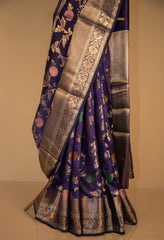 Purple Pure Silk Banarasi Saree