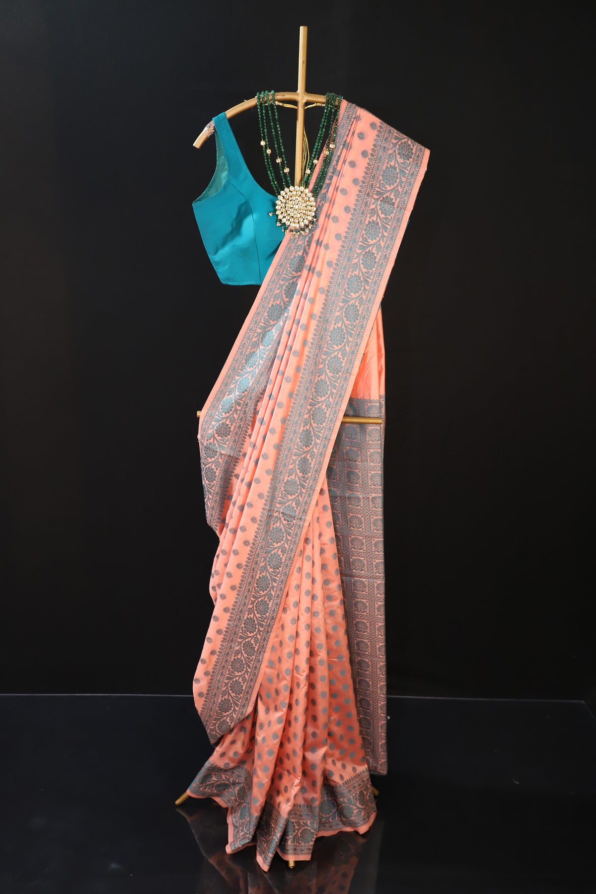 Pink Semi Silk Saree With Unstitched Blouse