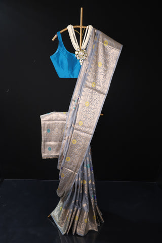 Gray Semi Silk Saree