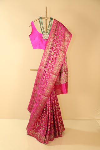 Magenta Pure Silk Saree