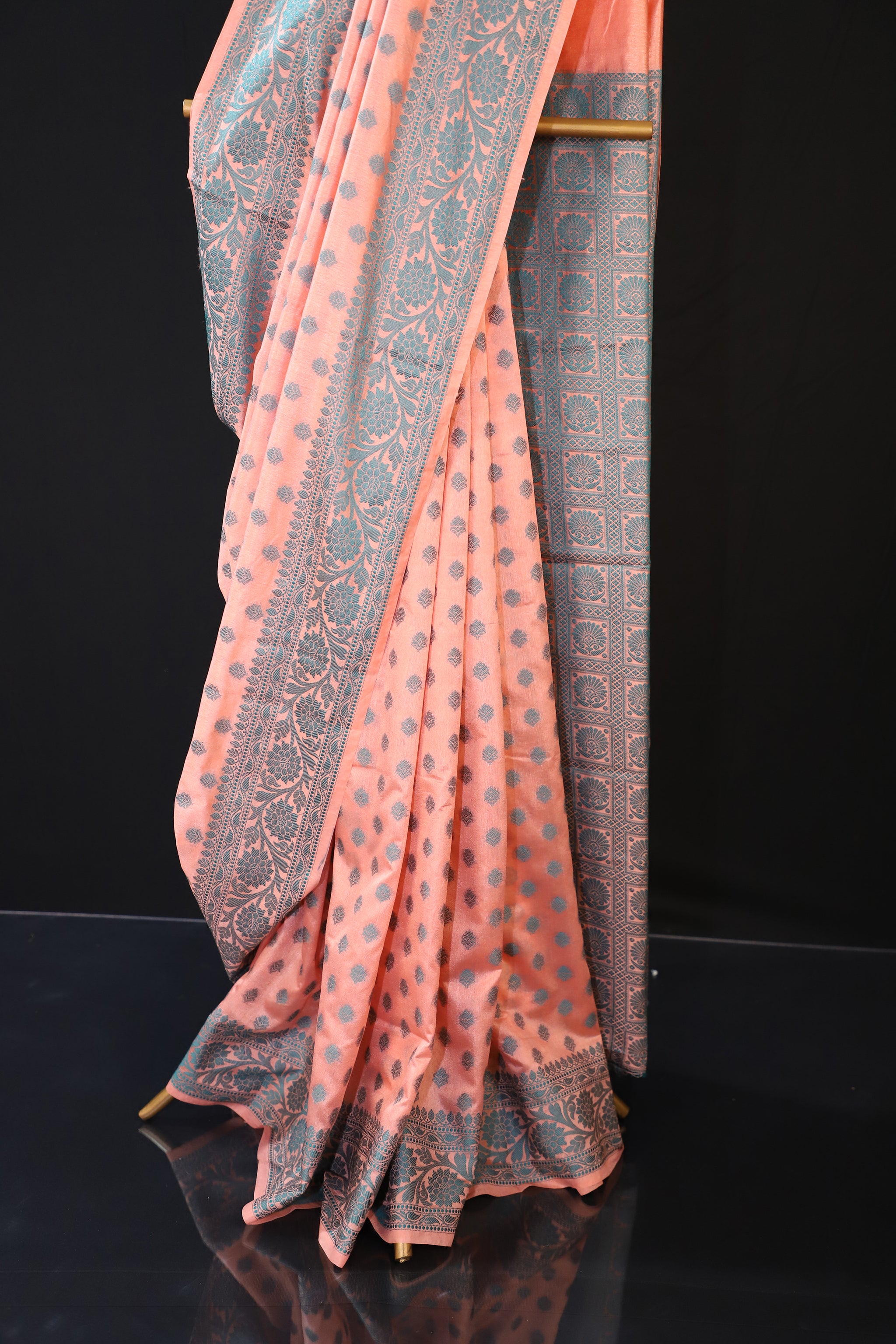 Pink Semi Silk Saree With Unstitched Blouse