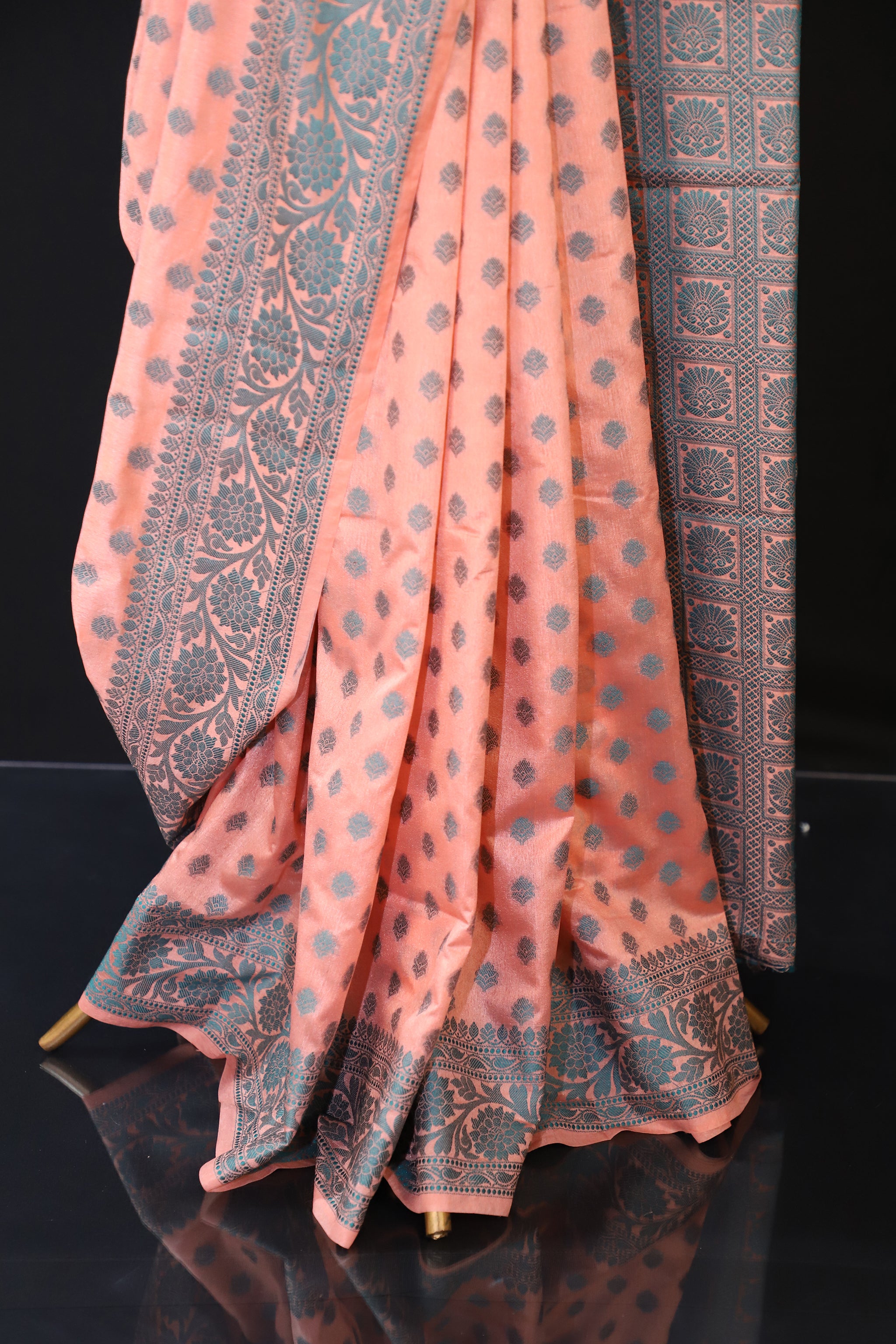 Pink Semi Silk Saree With Unstitched Blouse