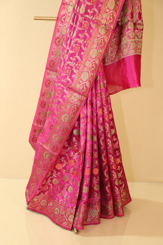 Magenta Pure Silk Saree