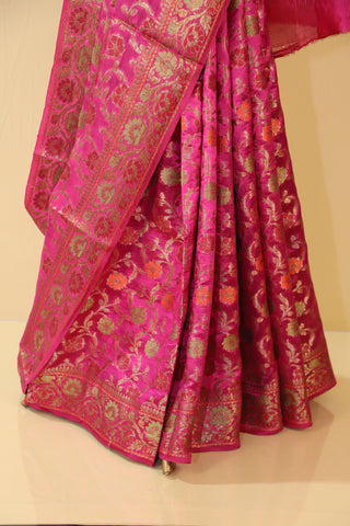 Magenta Pure Silk Saree