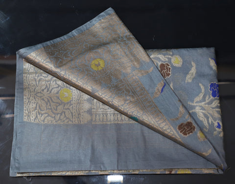 Gray Semi Silk Saree