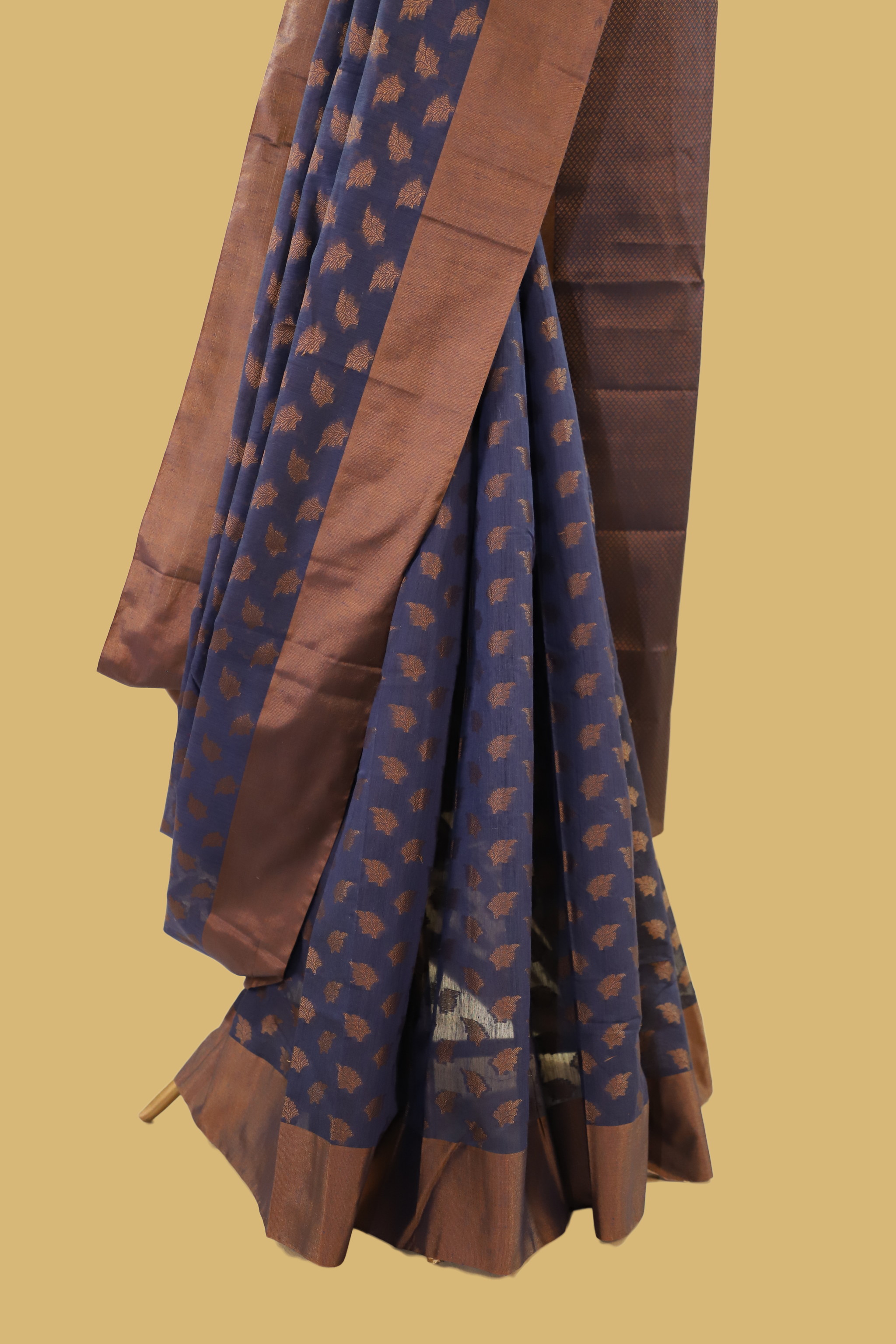 Chanderi Silk Royal Blue Banarasi Saree