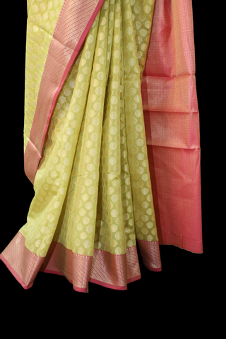 Green Chanderi Cotton Banarasi Saree