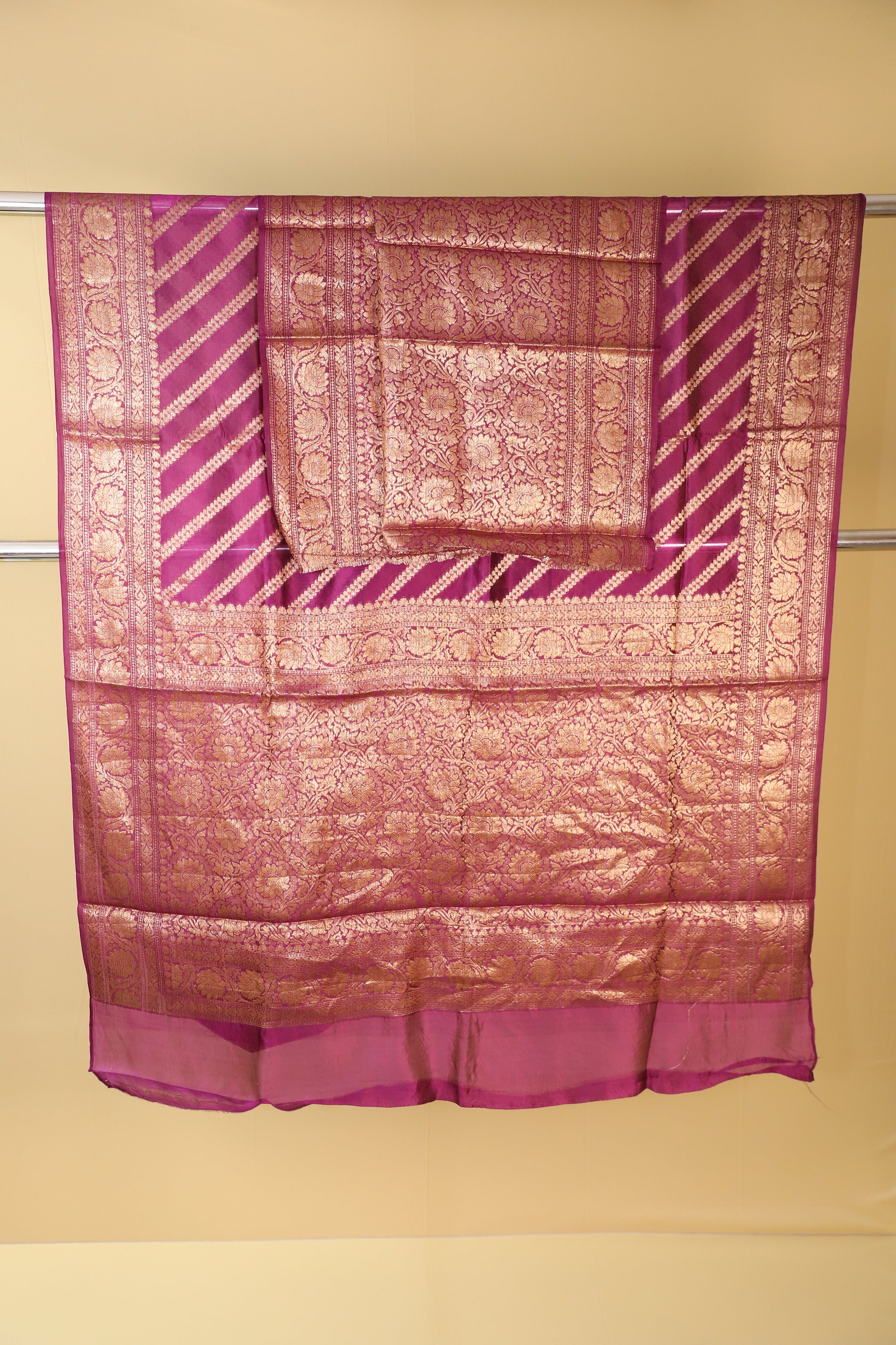 Purple Leheriya Pure Silk Saree